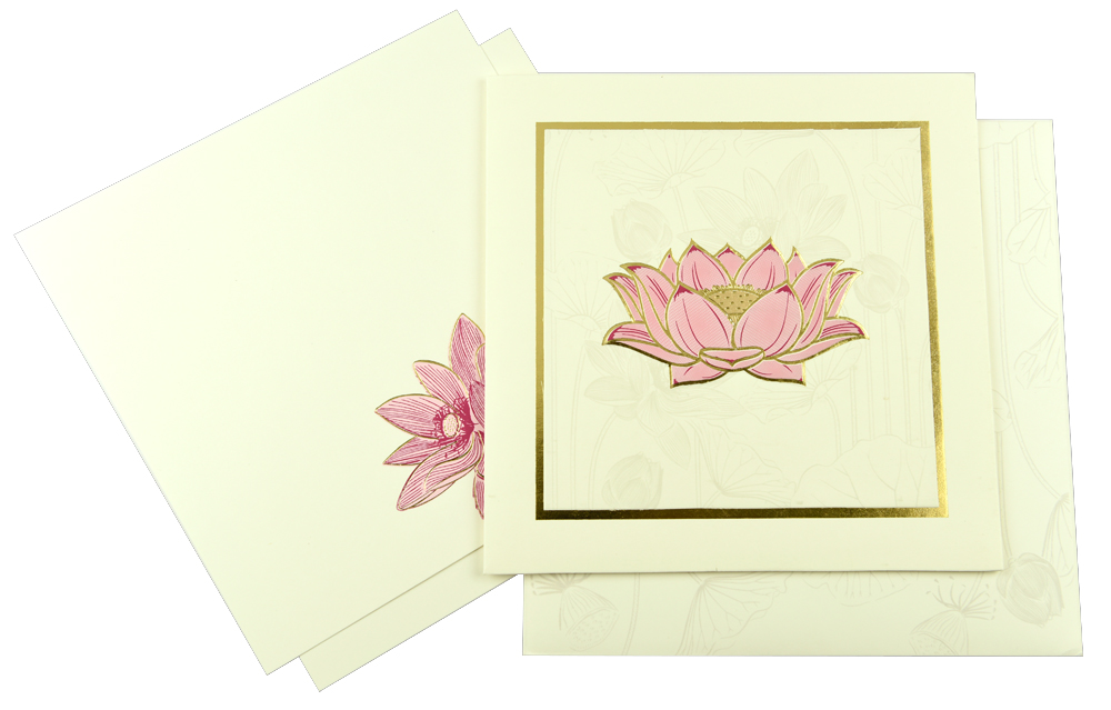 lotus theme card indianweddingstore com